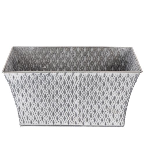 Zinkskål med diamantmönster 30 cm × 18 cm H15 cm | Floristik24.se