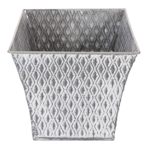 Zinkskål med diamantmönster 30 cm × 18 cm H15 cm | Floristik24.se