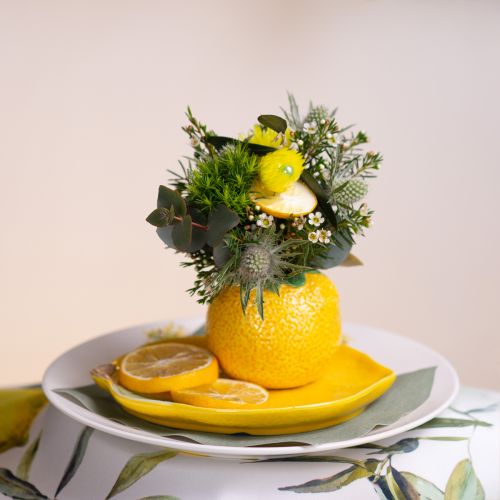 Artikel Citron dekorativ vas keramik blomkruka gul Ø8,5cm