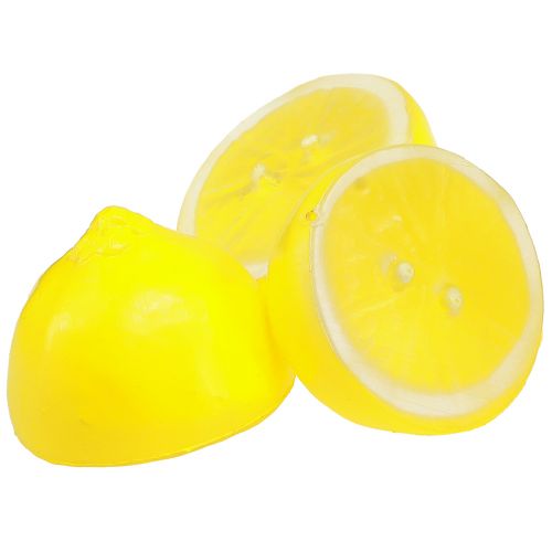 Floristik24 Citrondekoration konstgjorda citronhalvor gula 5,5×4,5 cm 18 stycken