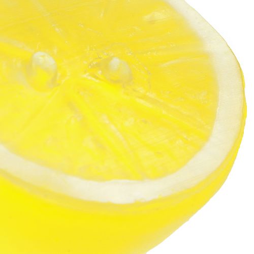 Artikel Citrondekoration konstgjorda citronhalvor gula 5,5×4,5 cm 18 stycken