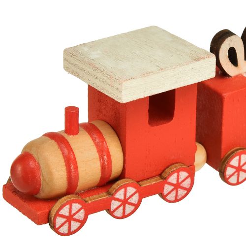 Artikel Trätåg med presentaskar, röda och vita, set om 2, 18x3x4,5 cm - Juldekoration
