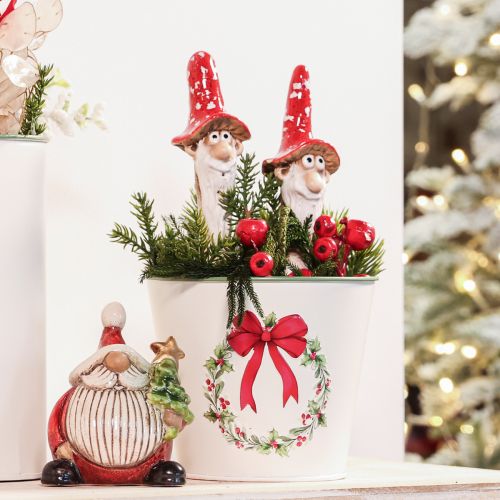 Dvärgfigur att klistra in, med långt skägg och svamphatt, dekoration, 17 cm, 2 stycken | Floristik24.se