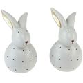 Floristik24 Påskhare dekorativa figurer kaniner med prickmönster 17cm 2st