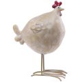 Floristik24 Dekorativ kyckling påskdekoration höna figur beige röd 11×8×15,5cm