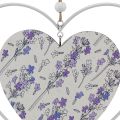 Floristik24 Dekorativa hjärtan för upphängning av vit lila 18,5×17cm 4st