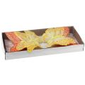 Floristik24 Dekorativa fjärilar på trådfjädrar orangegul 7×11cm 12st
