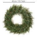 Konstgjord krans av tallgransar med små kottar, 40 cm | Floristik24.se