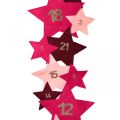 Floristik24 Adventskalender för att fylla dig själv kände stjärnor rosa, röd H2m