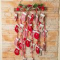 Floristik24 Adventskalender att fylla julkalender strumpor röda 2m