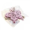 Floristik24 Hänge butterfly deco metall rosa rosa 8,5x9,5cm 6st