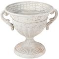 Floristik24 Antik trofé med handtag metalldekoration vintage grå vit H18cm