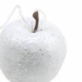Floristik24 Deco mini äpple glitter vit julgransdekorationer Ø3,5cm 24st