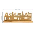 Hussilhuettdekoration advent på träbas 29 cm | Floristik24.se