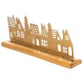 Hussilhuettdekoration advent på träbas 29 cm | Floristik24.se