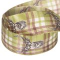 Dekorativt band med hjorthuvud och rutmönster, 40 mm x 15 m | Floristik24.se
