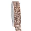 Floristik24 Presentband med djurmönster leopard, 25 mm brett, 18 m långt