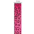 Dekorativt band med leopardmönster, rosa, 15mm x 18m | Floristik24.se