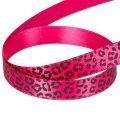 Dekorativt band med leopardmönster, rosa, 15mm x 18m | Floristik24.se