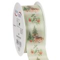 Floristik24 Dekorativt band med hjortmotiv, skog och blommor, 40 mm x 15 m