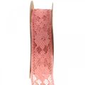 Antikt rosa spetsband, dekorationsband, vintagedekoration, dekorationsband, bröllopsdekoration B25mm L15m