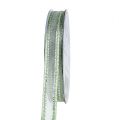 Floristik24 Presentband mintgrön med silver 15mm 20m
