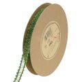 Floristik24 Juteband för dekoration, naturligt presentband, dekorativt band grönt 15mm 15m