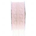 Floristik24 Spetsband vintage rosa 40mm 20m