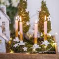 Floristik24 Trädljushållare, jul, stjärna för stickning, ljusdekoration av metall vit shabby chic Ø5cm