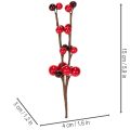Konstgjord gren med röda bär, 15 cm, 6 stycken | Floristik24.se