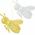 Floristik24 Träfigur bi, vårdekoration, honungsbin att hänga på, dekorativ insekt 6st