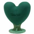 Floristik24 Blommigt skum 3D hjärta med fot blommigt skum grönt 30cm x 28cm