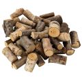 Floristik24 Dekorativa björkträbitar med bark för hantverk, 3 cm, 300 g