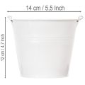 Vita plåthinkar Ø14cm H12cm 6 st | Floristik24.se