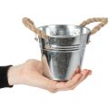 Glansig metallhink med rephandtag, Ø12 cm | Floristik24.se