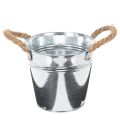 Floristik24 Glansig metallhink med rephandtag, Ø16 cm