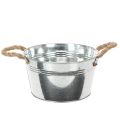 Floristik24 Glansig metallskål med rephandtag, Ø22 cm