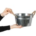 Glansig metallskål med rephandtag, Ø22 cm | Floristik24.se