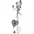 Floristik24 Trädgårdsdekoration, dekorativ pluggblomälv, vårdekoration, metallpropp, älva med hjärtan, Alla hjärtans dag 2st