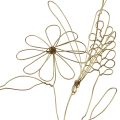 Floristik24 Blomgirlang metall dekorativ hängare guldmotiv äng 110cm