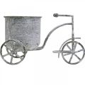 Floristik24 Blomkruka cykel metall vintage vit tvättad 24 × 13 × 14cm