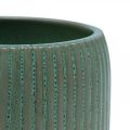Floristik24 Blomkruka i keramik med spår ljusgrön Ø14,5cm H12,5cm