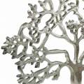 Floristik24 Metallträd, dekorativ bok på en träbas, silvermetalldekoration, livets träd, mangoträ