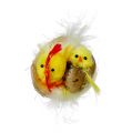 Floristik24 Chenille kycklingar i boet gul 5cm 4st