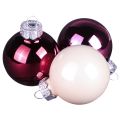 Floristik24 Julgranskulor glasgranskulor Bärmix Ø5cm 24 st Bärrosa beige kräm glänsande