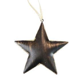 Floristik24 Julgransdekorationer dekorativ stjärnmetall svart guld Ø11cm 4st