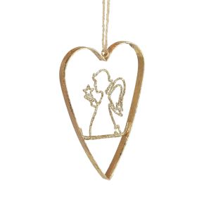 Floristik24 Julgransdekorationer hjärta metall hjärtan dekoration gyllene 12cm 6st