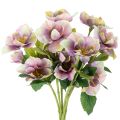 Floristik24 Konstgjord julrosbukett med lila blommor, 35 cm, 6 st