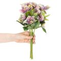 Konstgjord julrosbukett med lila blommor, 35 cm, 6 st | Floristik24.se