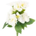 Floristik24 Konstgjord julrosblommabukett, vit, konstgjord juldekoration